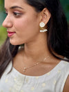 Handmade Brass Pearl Drops Earrings