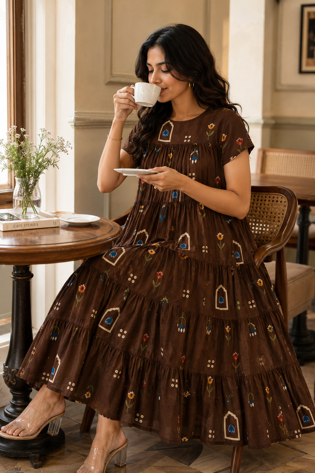CHOCO DRESS - Cotton Tiered Dress