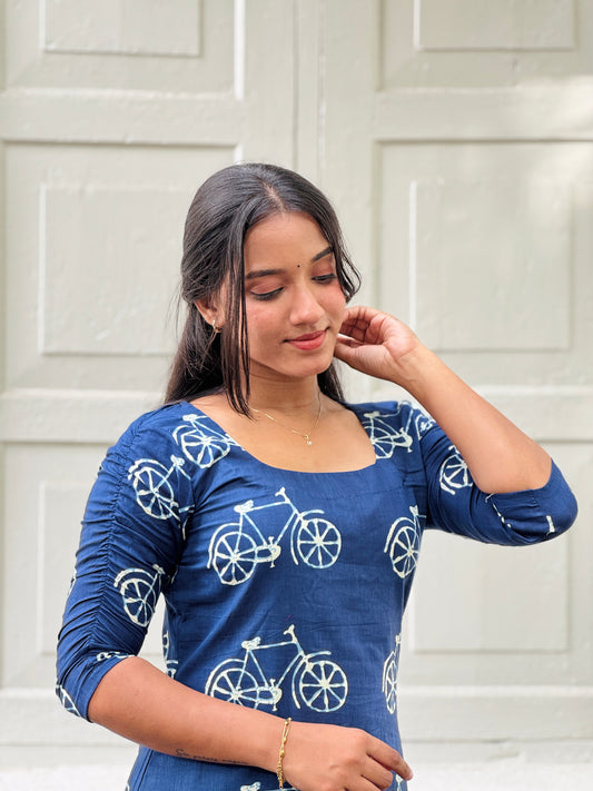 Indigo Bicycle Printed Kurta Pant Set