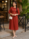 Polky - Cotton Aline Peter Pan neck Dress