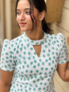 White Quirky Printed Cotton Dress