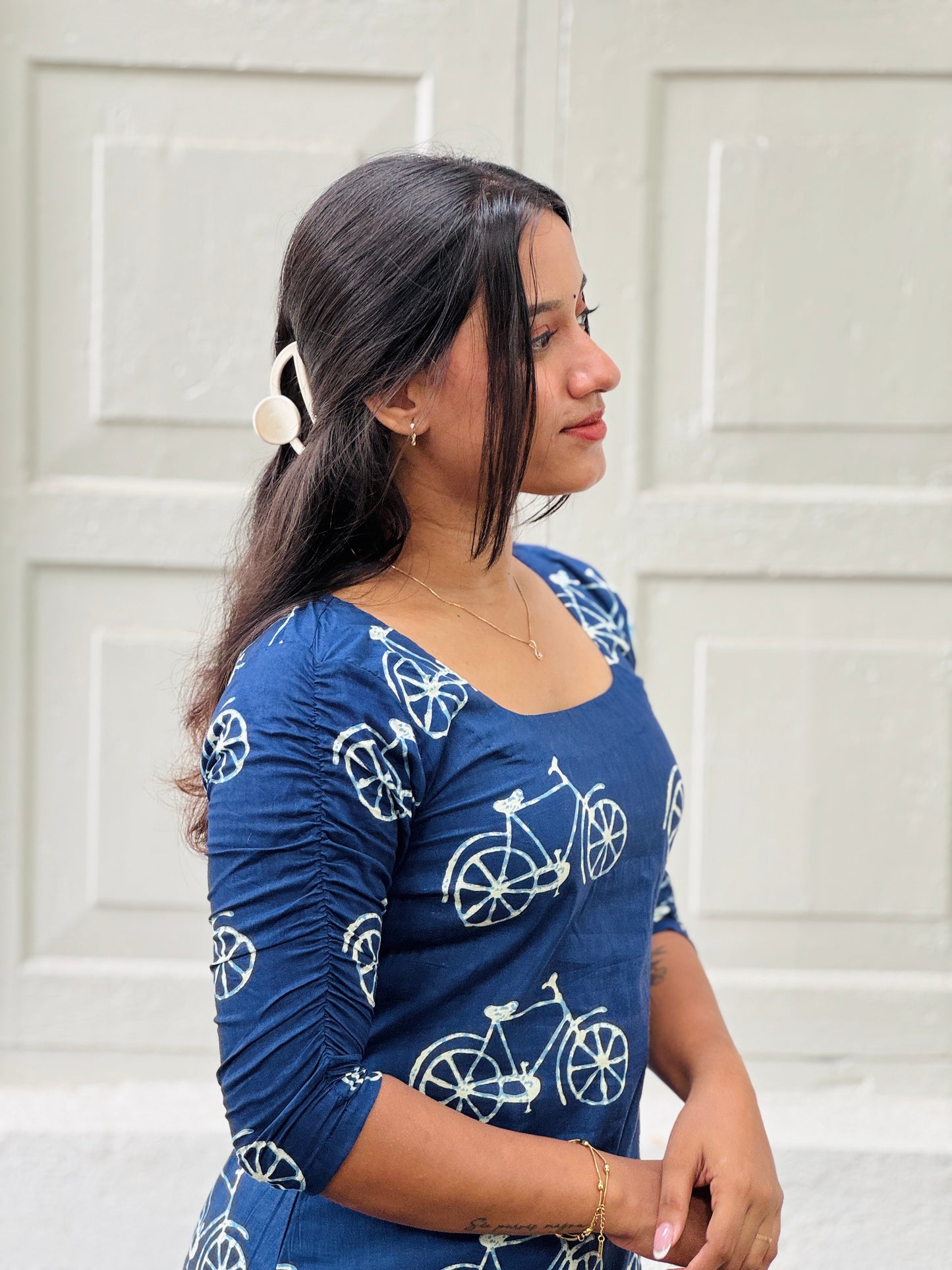 Indigo Bicycle Printed Kurta Pant Set