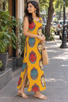 Kala - Kalamkari Face Printed Low Slitted Cotton Dress