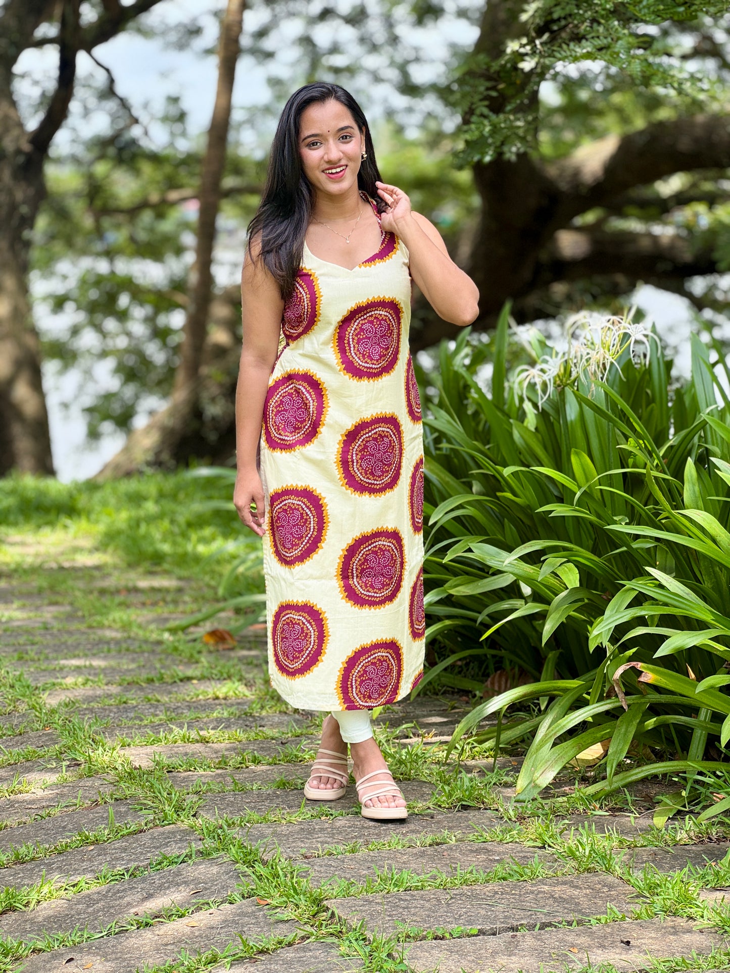 Purple Bandani Printed Kurta
