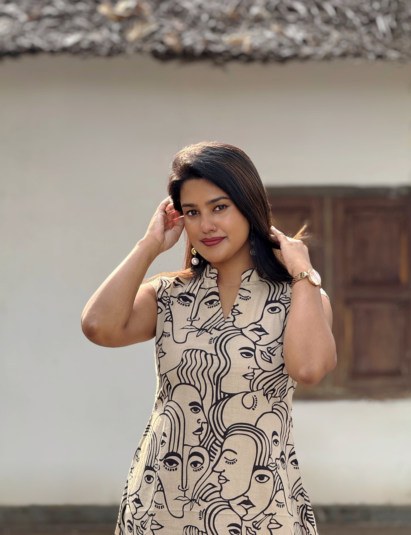 “Mukha” - Face Printed Cotton Dress