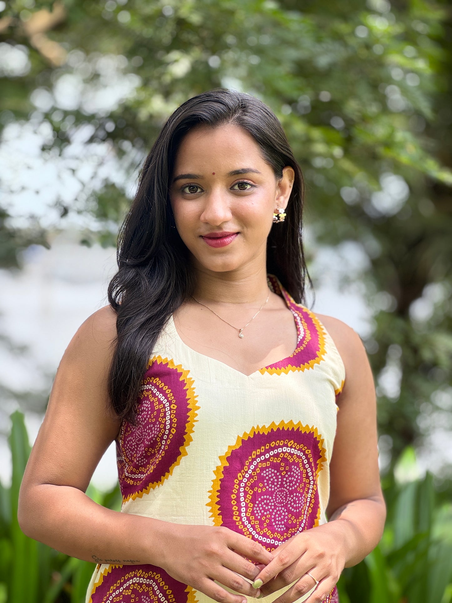 Purple Bandani Printed Kurta