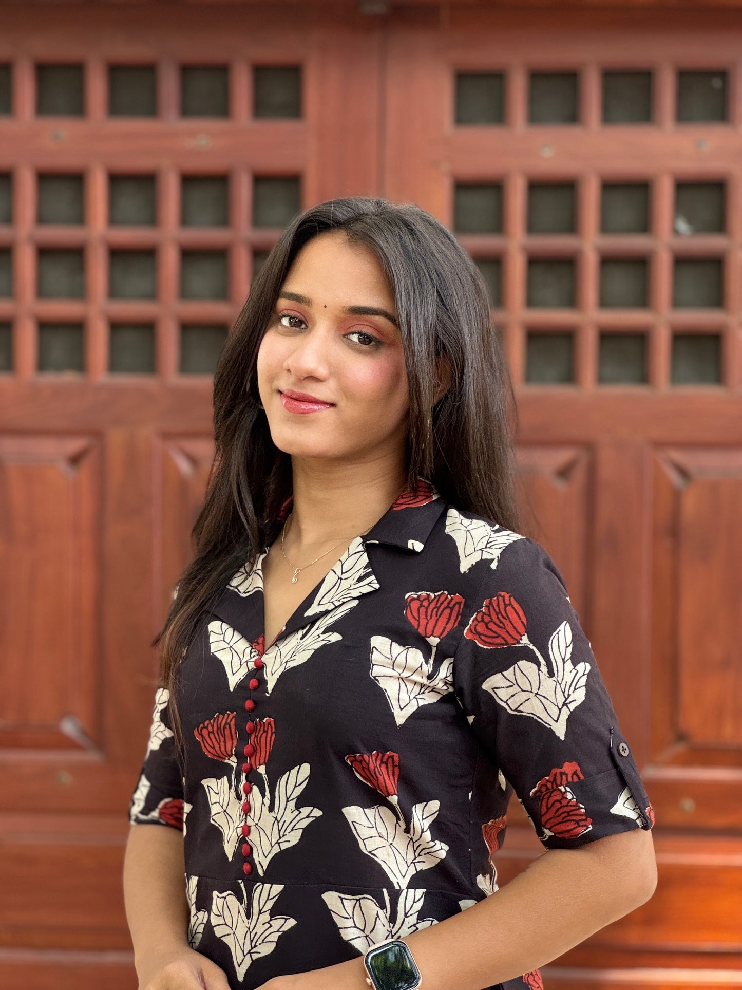 Black Floral Block Printed Set