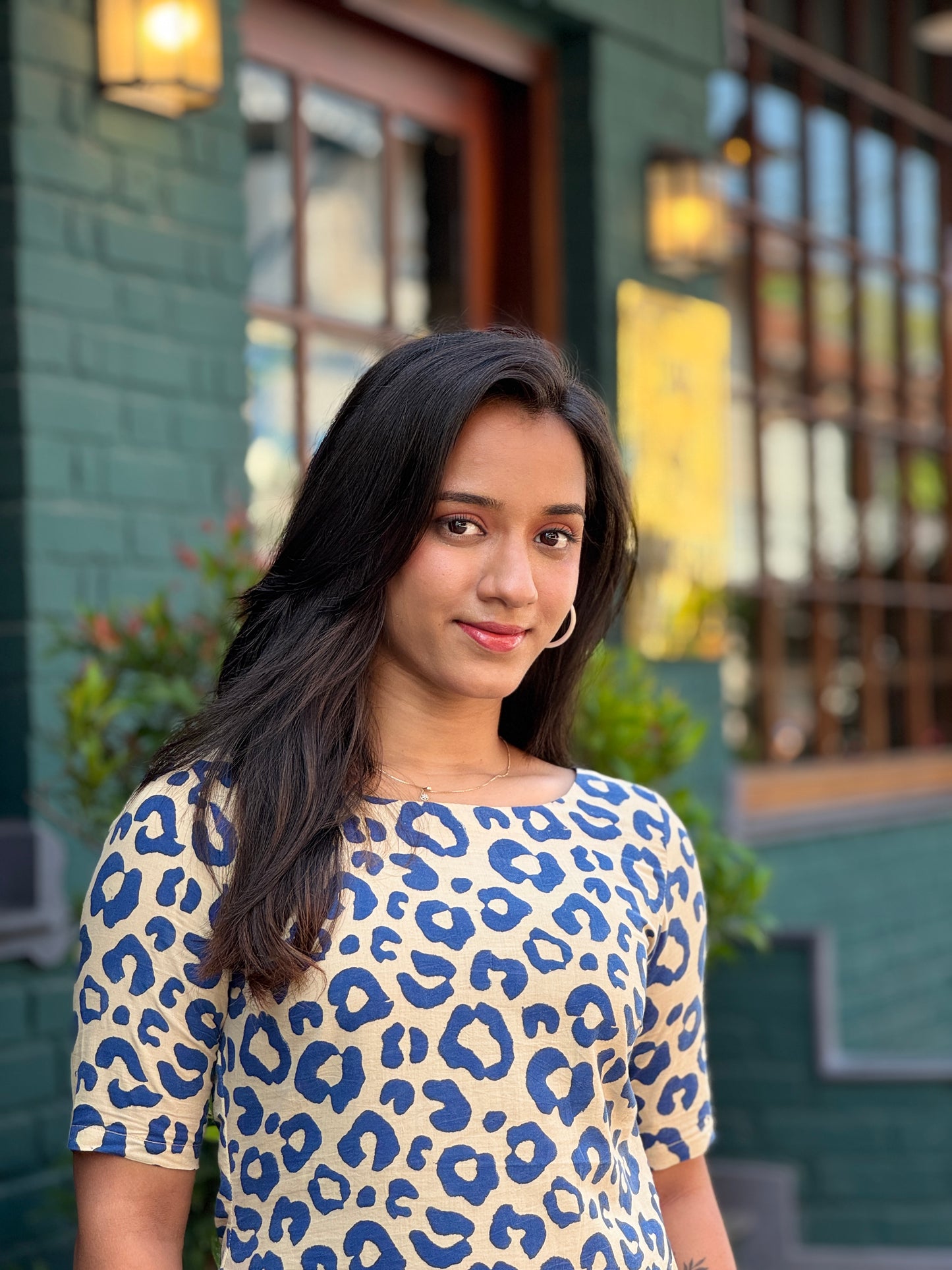 Block Printed Chettah Print Kurta and Pant Set