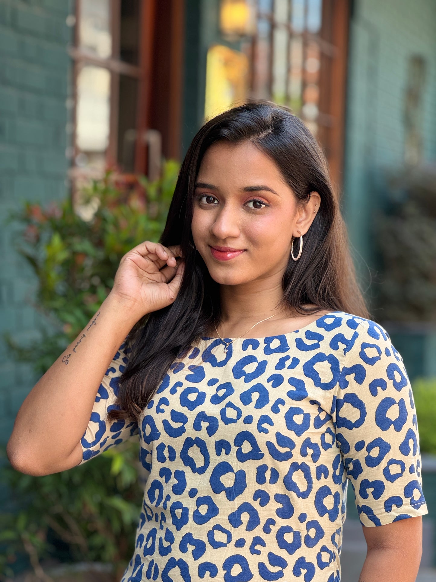 Block Printed Chettah Print Kurta and Pant Set