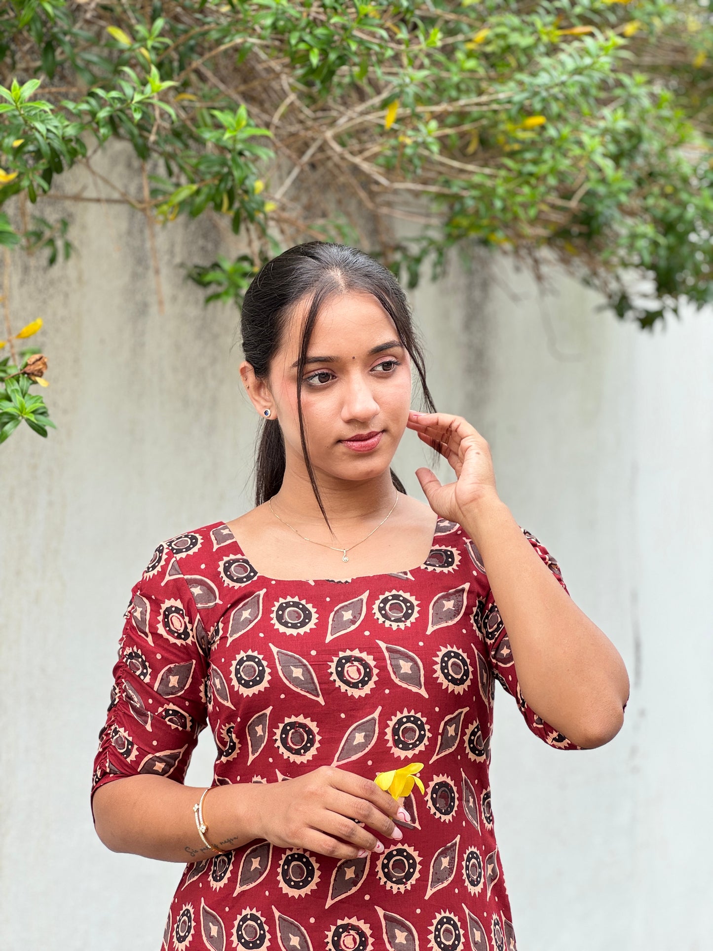 Ajrakh Printed Cotton Kurta and Pant Set