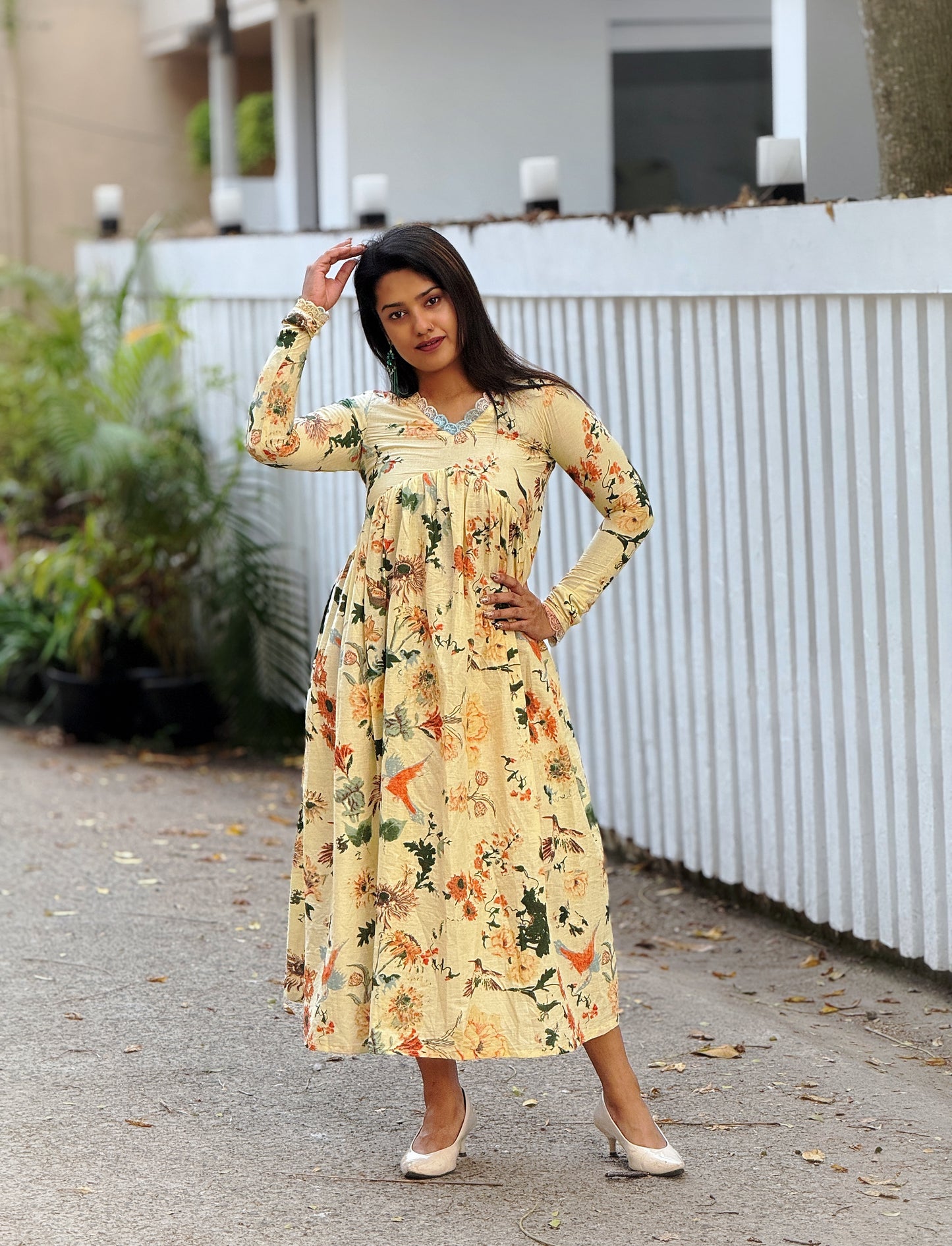 Meadow Dress - Cotton Aliacut Kurta