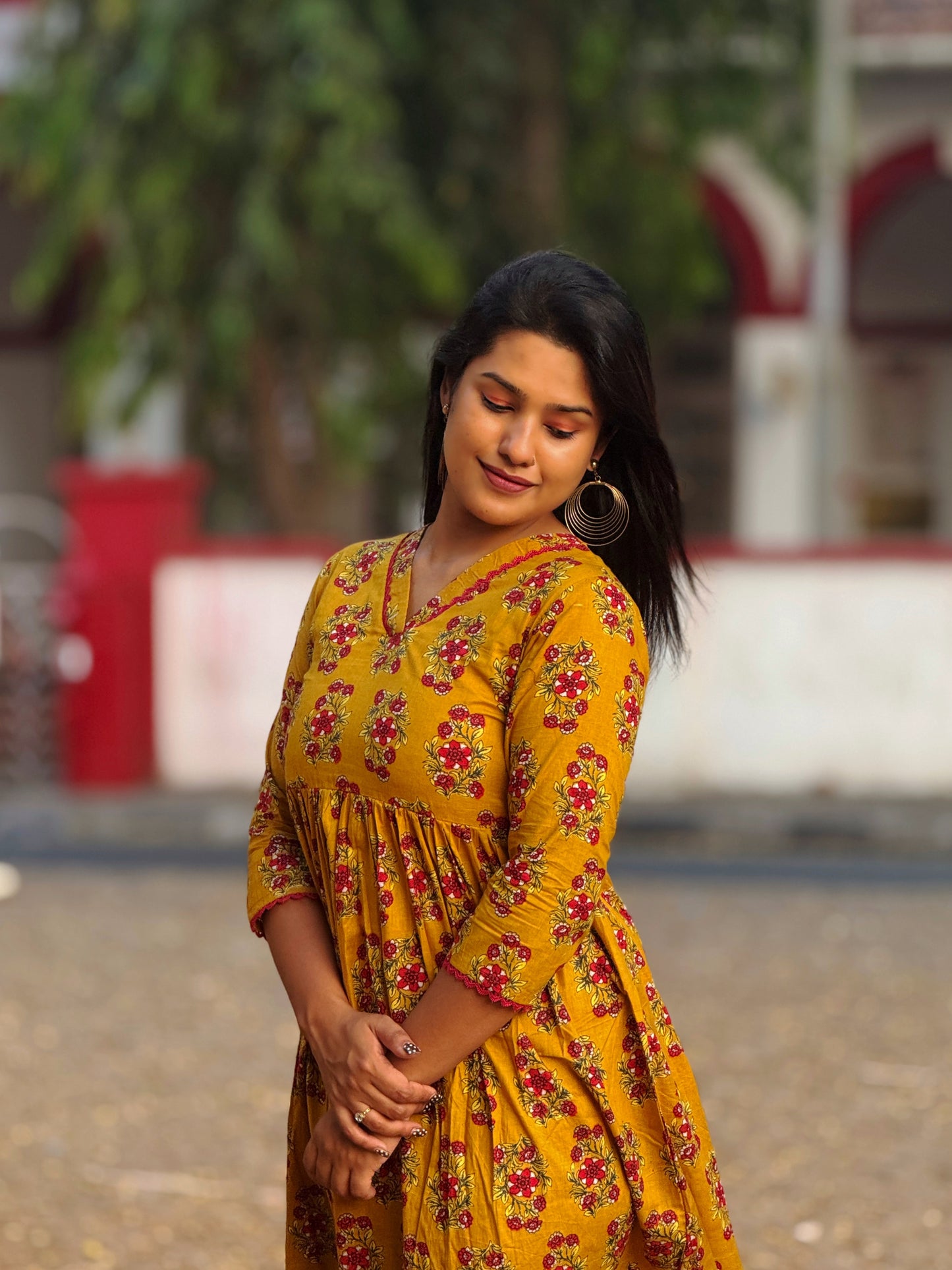 Kesariya - Cotton Printed Pleated Dress