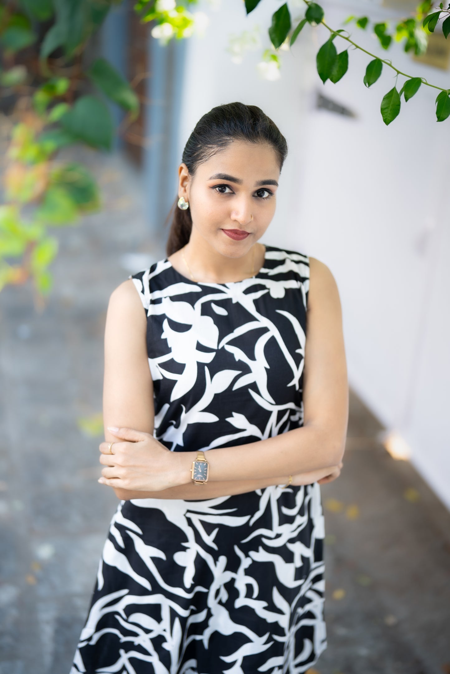Black and White Abstract Printed Kurta Set