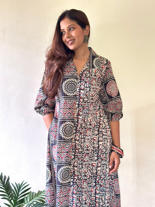 Anvika-Cotton Printed Shirt Dress