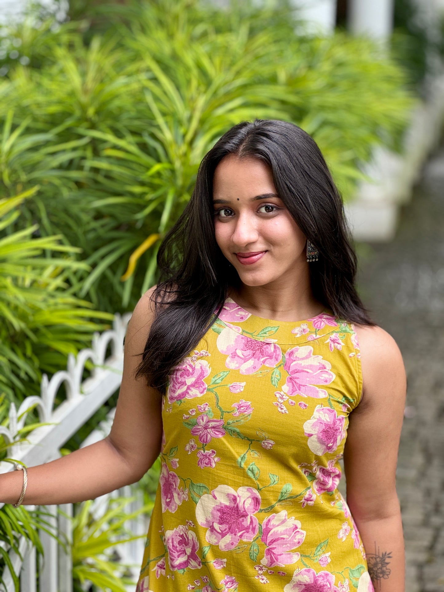 Golden Yellow Floral Kurta And Pant Set