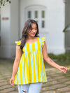 “LEMONY” Striped Short Kurti