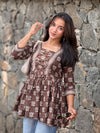 AHANYA - Cotton Peplum Top