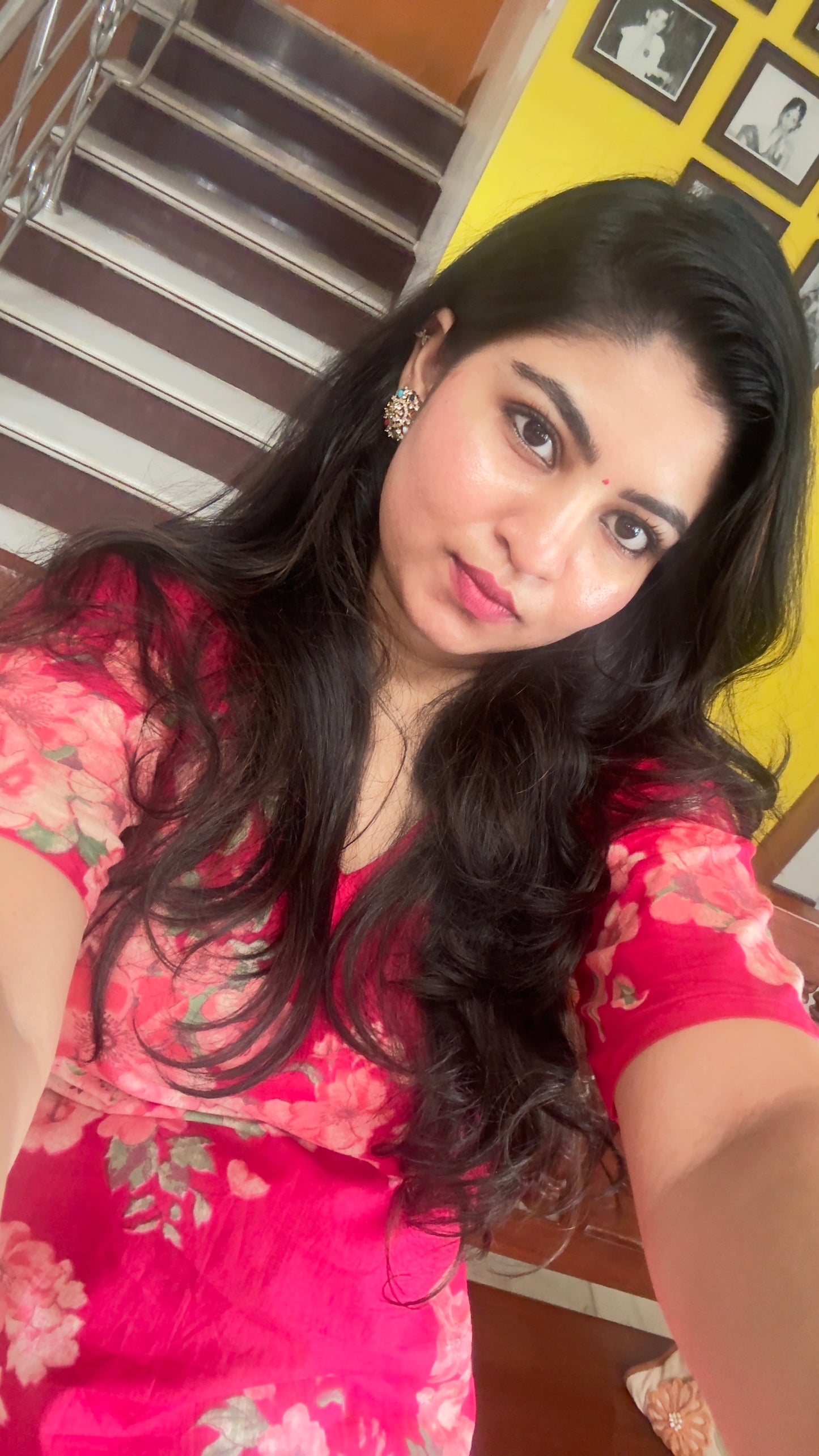 Fuchsia Pink Floral Kurta Pant Set