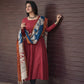 Festive Launch - Cotton Aline Panel kurta with Handmade Kalamkari Dupatta