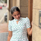 White Quirky Printed Cotton Dress