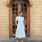 White Quirky Printed Cotton Dress