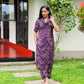 Purple Cotton Floral Printed Kurta and Pant Set