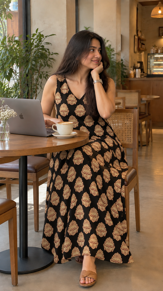 Budhhaa Dress - Cotton Aline Maxi Dress