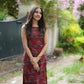 Red Ajrakh Set with Geometrical Print