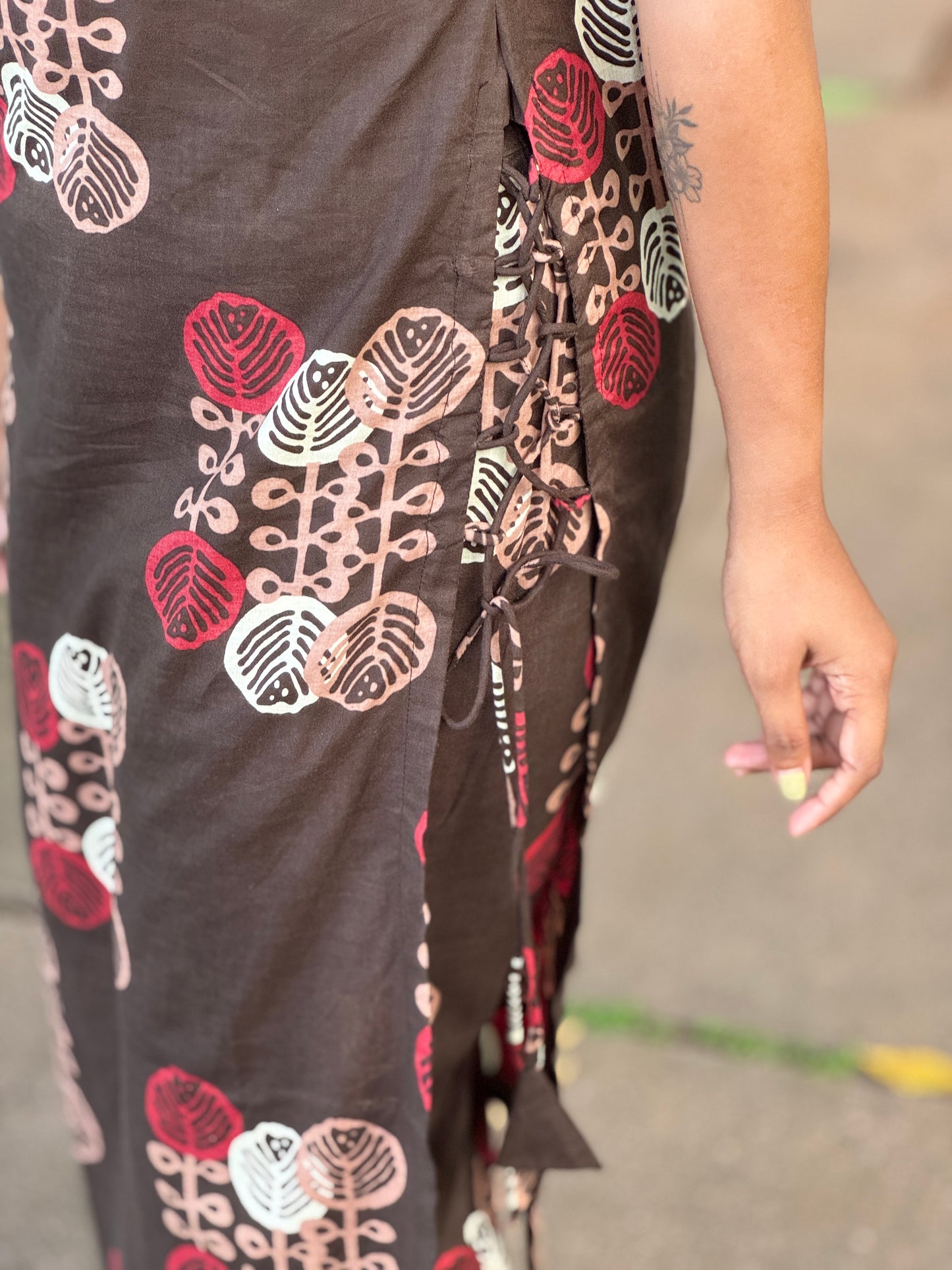 Coffee Brown Side Tassels Kurta and Pant Set