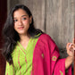 Green Shibori Kurta and Pant Set With Dupatta