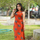 Rust Orange With Elephant Printed Kurta and Pant Set