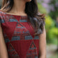 Red Ajrakh Set with Geometrical Print