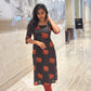 Black with Red Polka Elephant Printed Kurta Pant Set