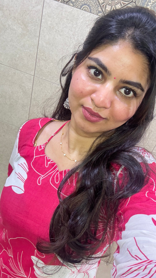 Raspberry Pink Cotton Kurta and Pant Set