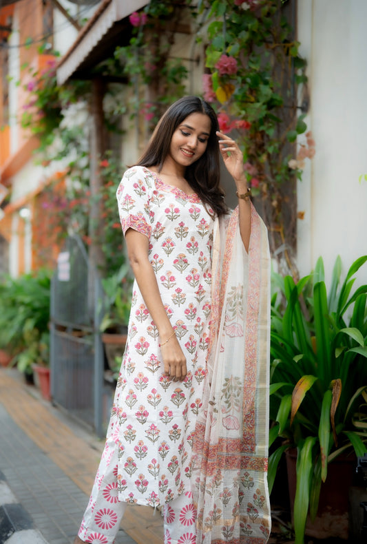 Block Printed Cotton Suit Set