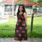 Black Elephant Print Cotton Dress