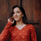 Red Bandani Alia Cut Kurta/Dress