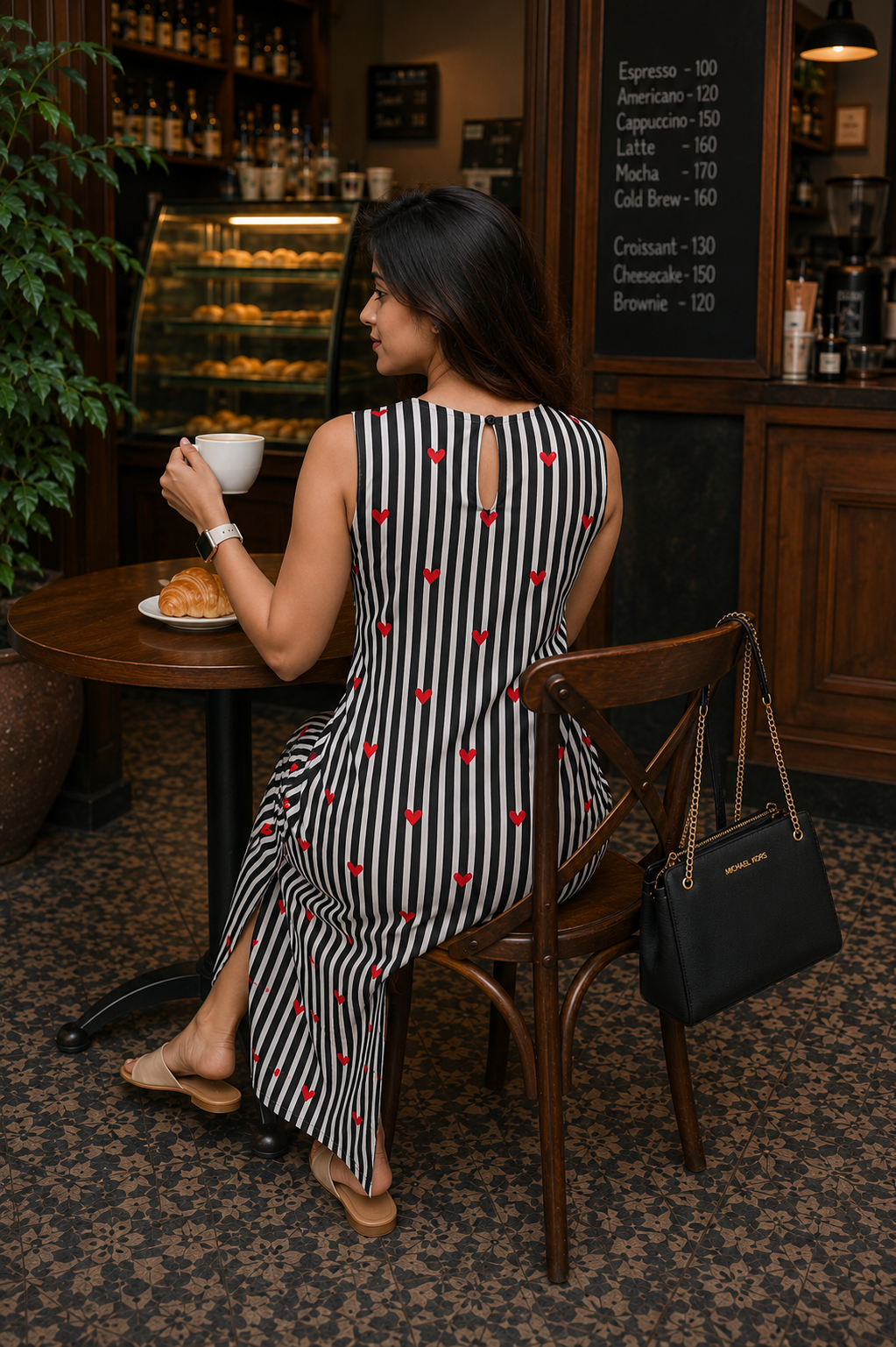 HEART LINE - Low Slitted Cotton Dress