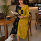 Gramya - Warli Printed Double Colour Cotton Aline Dress