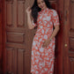 Peach Floral Printed Kurta and Pant Set