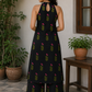 Black Blossom - Cotton Halter Neck Kurta and Pant Set