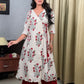 Sanganeri Florals*Wrap Silhouette Kurta/Dress with Plain Cotton Pants