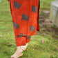 Rust Orange With Elephant Printed Kurta and Pant Set