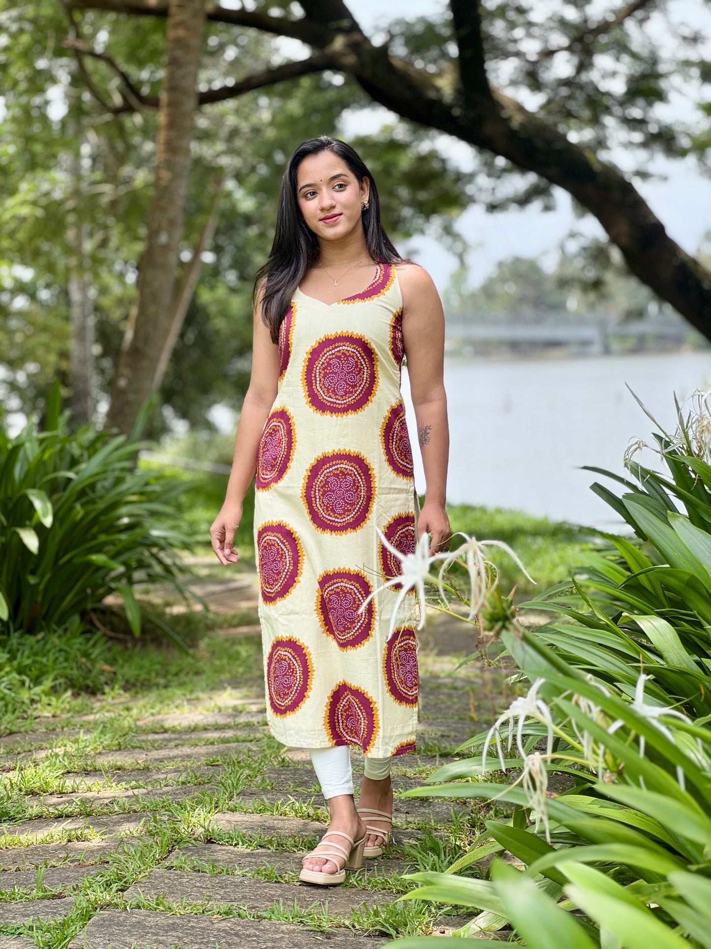 Purple Bandani Printed Kurta