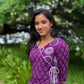 Purple Bandani Printed Angrakha Style Kurta Pant Set