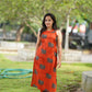 Rust Orange With Elephant Printed Kurta and Pant Set
