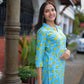 Blue Checkered Kurta and Palazzo Set with lemon print