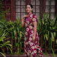 Plum Floral Kurta and Pant Set