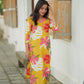 Mustard Yellow Floral Kurta and Pant Set