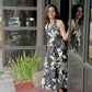 Black Cotton Halter Neck Dress